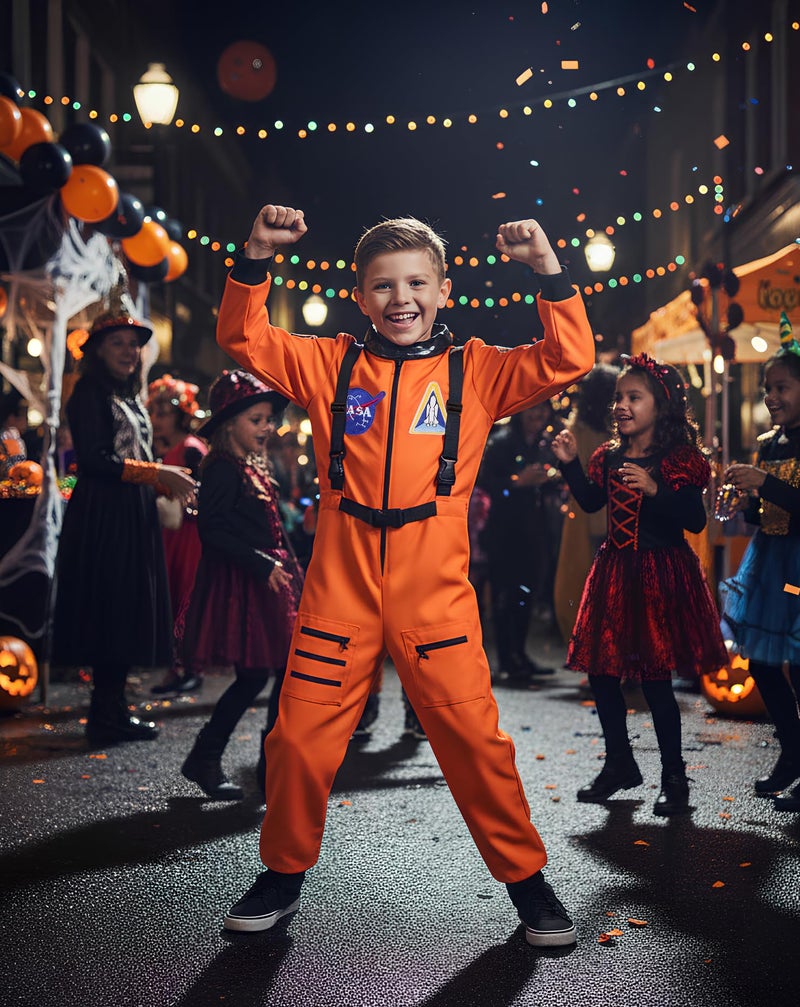 Dormstop Astronaut Costume for Kid Boy NASA Space Jumpsuit Space Outfit Pretend Dress up 3-12Years - Image 4