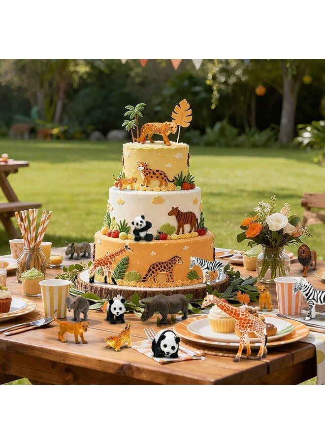Kimicare Safari Animals Figures Toys 20 Piece, Realistic Plastic Animals Figurines, African Zoo Wild Jungle Animals Playset with Elephant, Giraffe, Lion, Tiger for Kids Party Supplies Cake Topper - Image 5