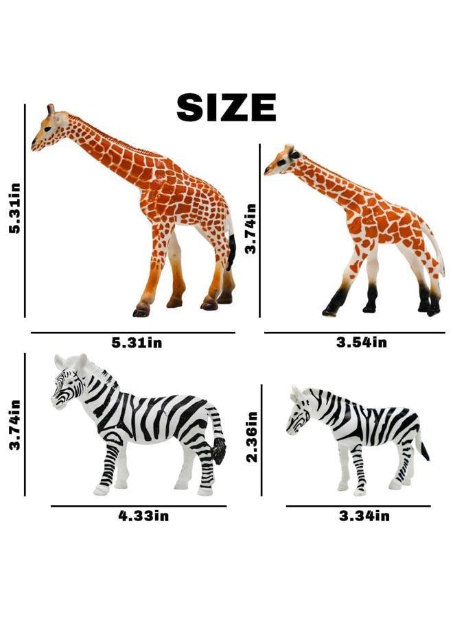 Kimicare Safari Animals Figures Toys 20 Piece, Realistic Plastic Animals Figurines, African Zoo Wild Jungle Animals Playset with Elephant, Giraffe, Lion, Tiger for Kids Party Supplies Cake Topper - Image 4