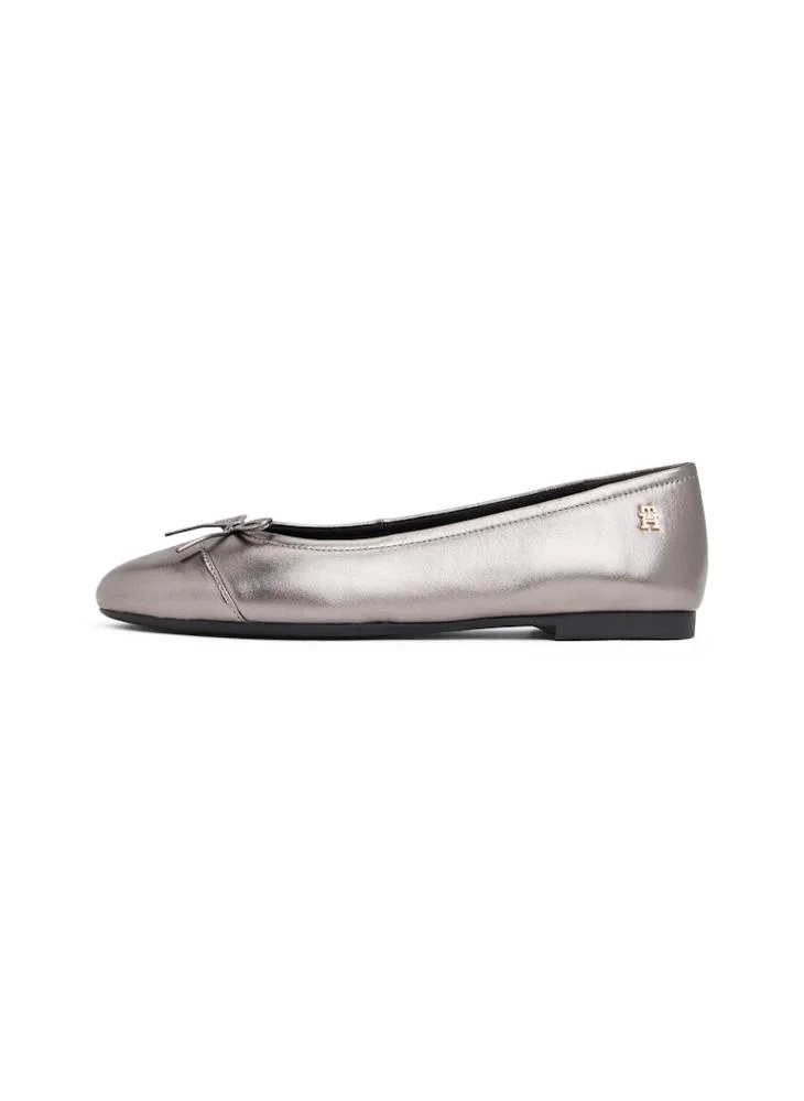 TOMMY HILFIGER Metallic Leather TH Monogram Ballerinas