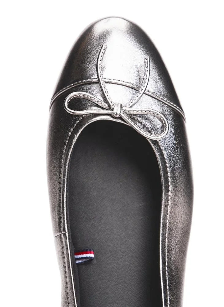 تومي هيلفيغر Metallic Leather TH Monogram Ballerinas