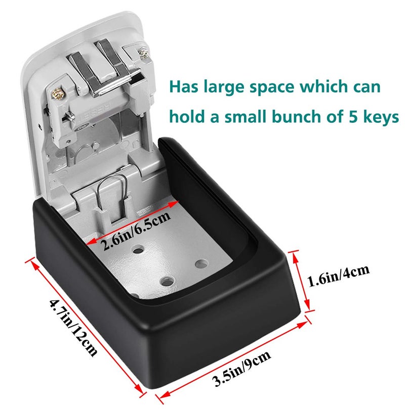 BeskooHome Wall Mounted Key Safe Waterproof Combination Zinc Alloy Key Storage with Sliding Cover with Resettable Code for House Replacement Keys - Image 4