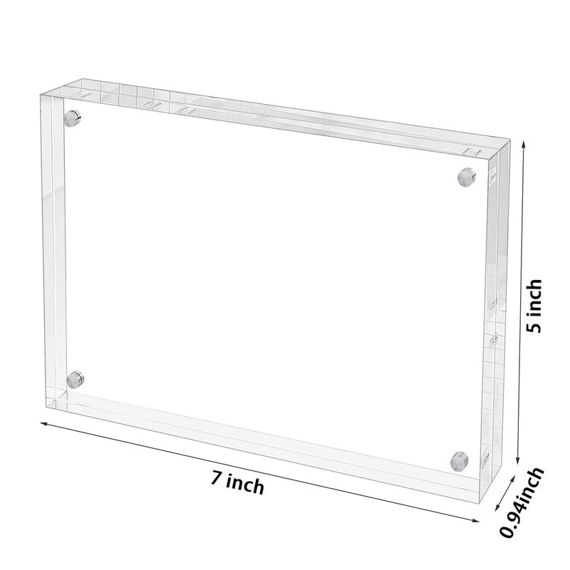 Pitbvo Acrylic Picture Frame  2Pack 5X7 Inch Acrylic Photo Frames  Magnetic Picture Frame 12+12Mm Thickness Clear Picture Frame  Double-Sided Acrylic Frame Stand Picture Frame - Image 2