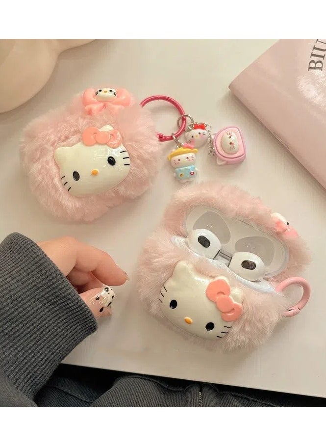 Generic - For Bluetooth Headset Air Pods Pro 2 Generation Protective Case - Hello Kitty Protective Case - Plush Drop Resistant Waterproof Case - Image 1