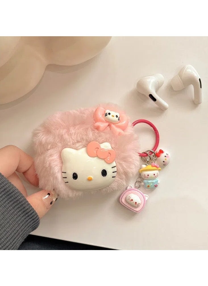 Generic - For Bluetooth Headset Air Pods Pro 2 Generation Protective Case - Hello Kitty Protective Case - Plush Drop Resistant Waterproof Case - Image 1