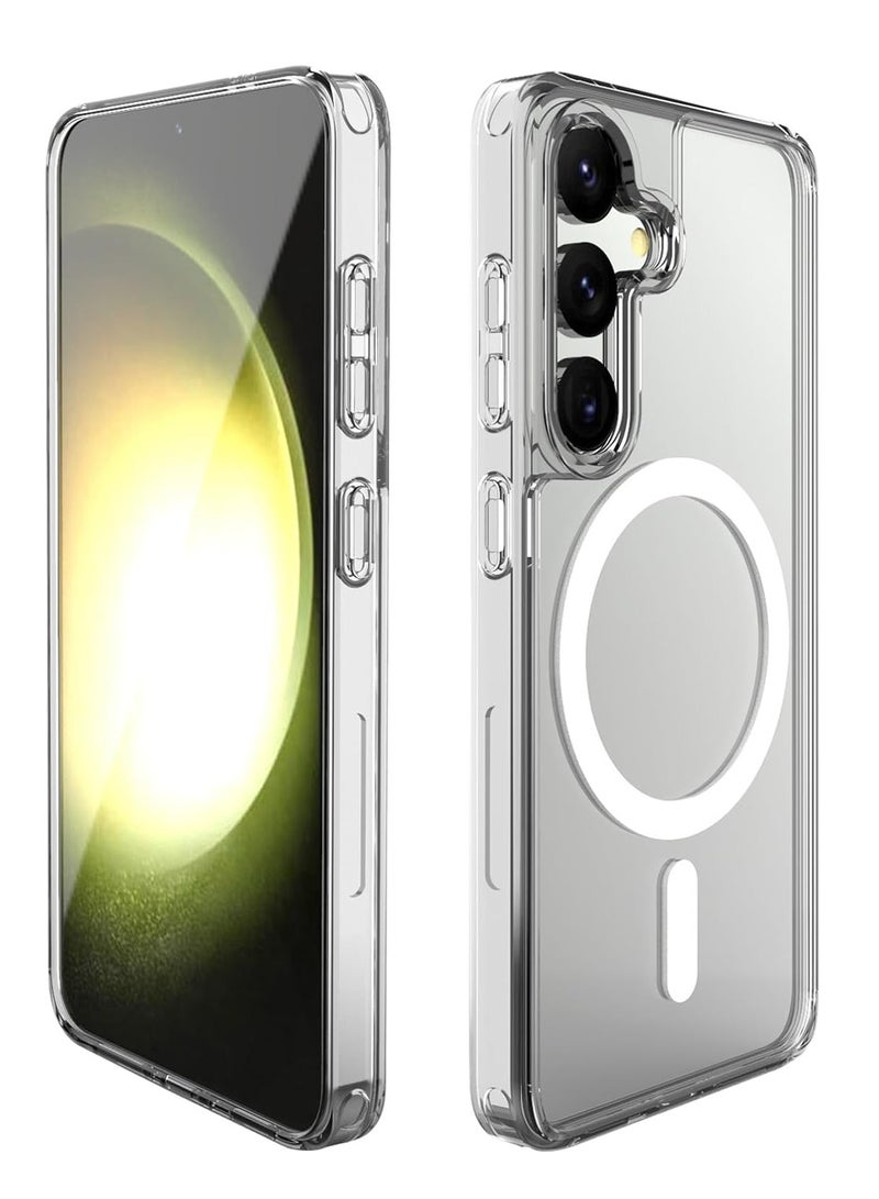 BORTONY Samsung Galaxy S25 Magsafe Case Support Wireless Charging Slim Thin Magnetic Cover Anti Scratch Shockproof Hard Transparent Phone Case Compatible with Samsung Galaxy S25 - Image 1