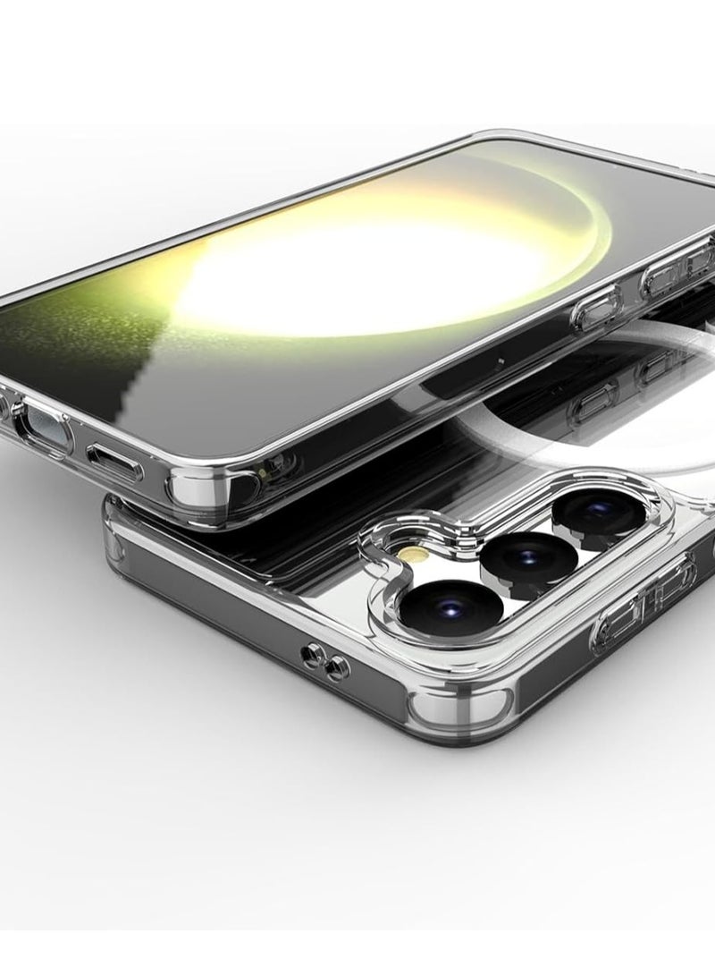 BORTONY Samsung Galaxy S25 Magsafe Case Support Wireless Charging Slim Thin Magnetic Cover Anti Scratch Shockproof Hard Transparent Phone Case Compatible with Samsung Galaxy S25 - Image 3