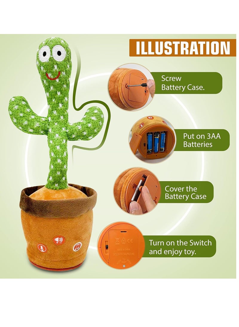 Festive Gallery Dancing Singing Talking Cactus Plush Puppet Toy 32x10.8x69.5cm  - Image 3