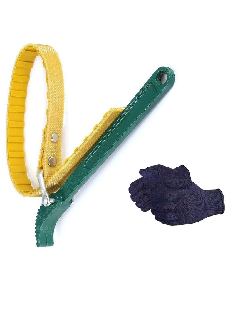 ABBASALI Belt Type Oil Filter Wrench Tool Single Sided Adjustable Wrench  - Image 1