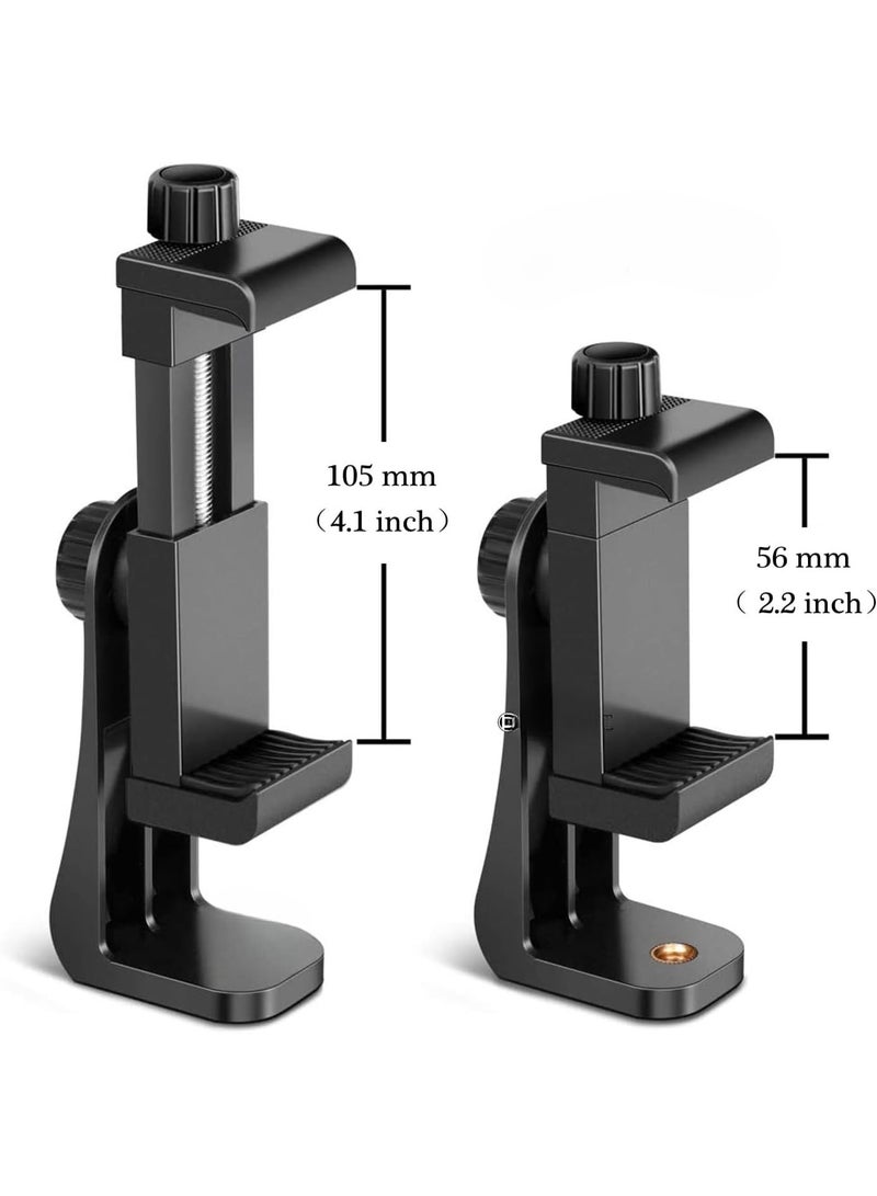 360° Smartphone Tripod Mount with Clamp – 2-in-1 Phone and Camera Holder with 1/4" Screw Adapter - Image 2