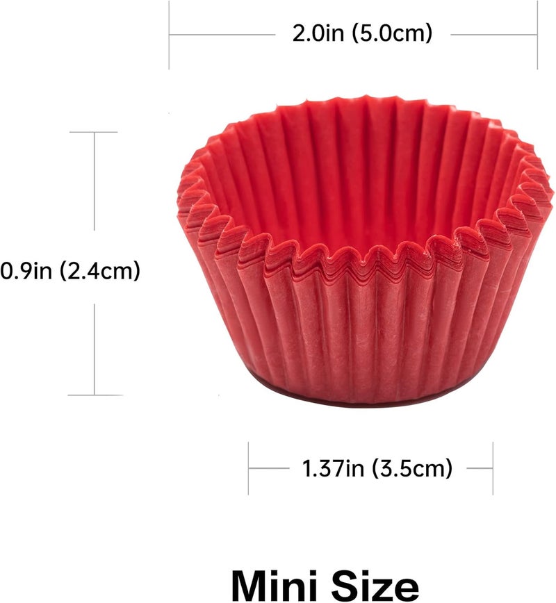 Bake Choice 400pcs Rainbow Mini cupcake liners for baking,parchment mini muffin liners for Mini Cupcake Pans, food grade Christmas Cupcake Liners for Christmas Decorations - Image 2
