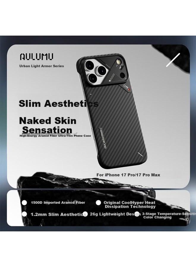 Aulumu , Compatible With Apple Iphone 17 Pro Max, High-energy Ultra-thin Kevlar Aramid Fiber Magnetic Heat Dissipation Phone Case, Magsafe Protective Case - Image 1