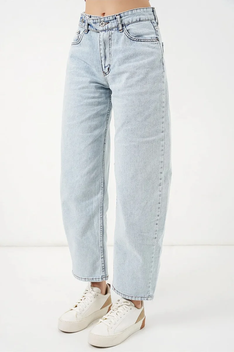 Big Dart Light Blue Denim BDART High Waist Wide Leg Jeans for Women | Best Price UAE