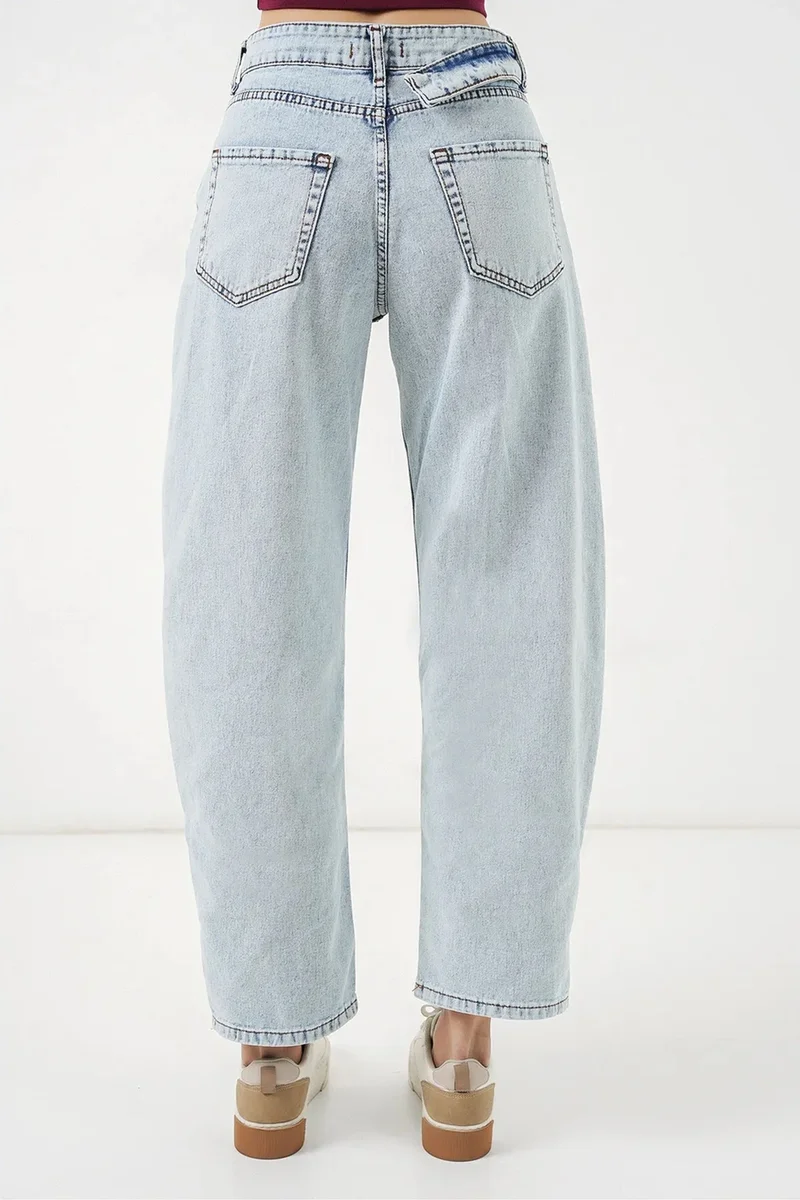 Big Dart Light Blue Denim BDART High Waist Wide Leg Jeans for Women | Best Price UAE