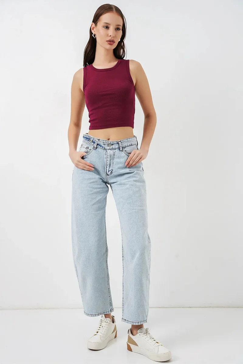 Big Dart Light Blue Denim BDART High Waist Wide Leg Jeans for Women | Best Price UAE