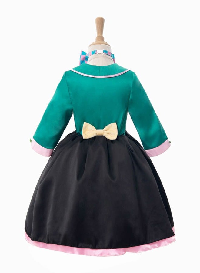 Nuoqi Girls Mad Hatter Costume Mad Hatter Tea Party Costume Halloween Dress with Hat L - Image 2