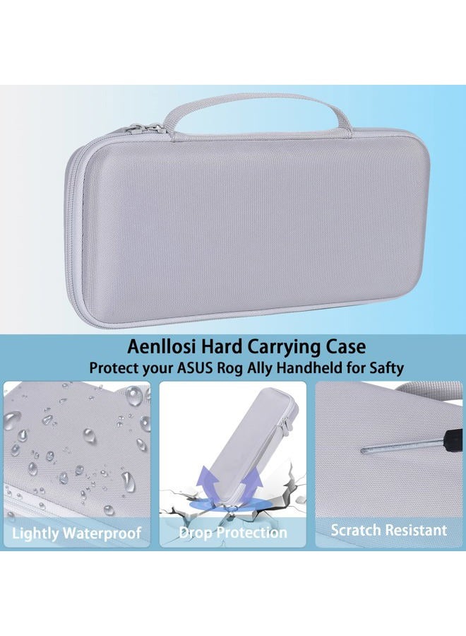 Aenllosi Hard Carrying Case Replacement for ASUS Rog Ally 7 inch 120Hz Gaming Handheld,Organizer for AMD Z1 Extreme Processor Game Console,Grey Wihte(Case Only) - Image 3