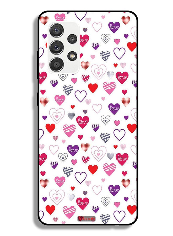 Tolwak Samsung Galaxy M32 5G Protective Case Cover Hearts Doodle - Image 1