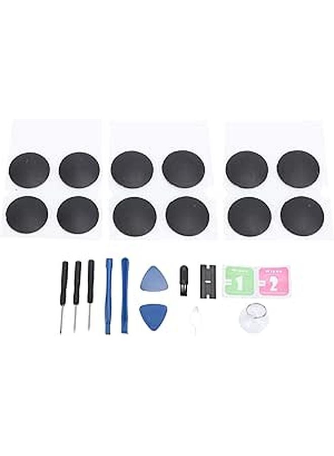 12 Pcs Black Rubber Anti Slip Laptop Bottom Feet Replacement With Repair Tools - Image 1