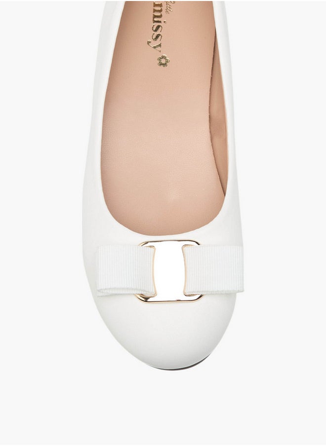 Little Missy Girls Bow Accent Slip-On Ballerina Shoes  - Image 4