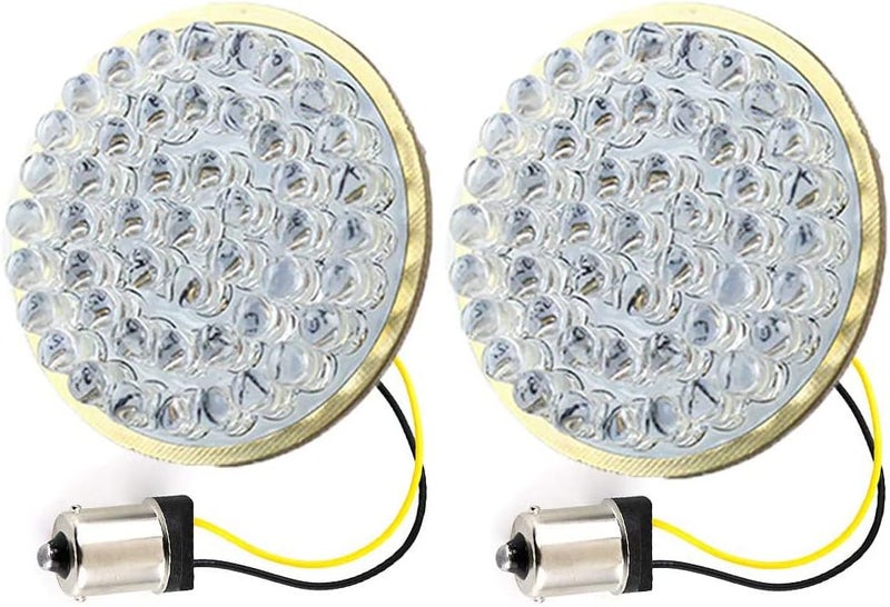 ZYTC 2" LED Turn Signal Kit with Brake Running Light for Harley Davidson - Amber 1156 - Image 1