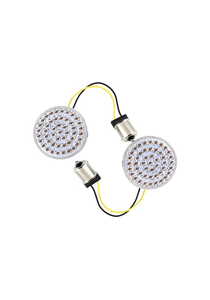 ZYTC 2" LED Turn Signal Kit with Brake Running Light for Harley Davidson - Amber 1156 - Image 2