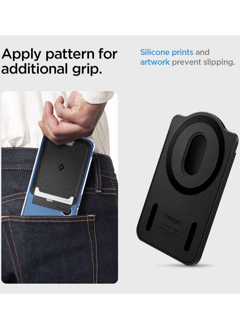 Spigen - Urban Fit (MagFit) MagSafe Wallet Card Holder [3 Cards] for Samsung Galaxy S25 series with Magnetic Case only and MagSafe compatible with iPhone 16/15/14/13/12 Models - Fabric Black - Image 1