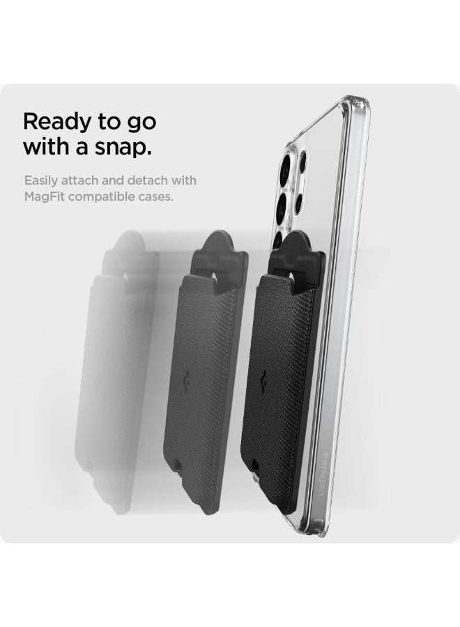 Spigen Urban Fit (MagFit) for Samsung Galaxy S26 / S25 series MagSafe Wallet Card Holder [3 Cards] with Magnetic Case only and MagSafe compatible with iPhone 17/16/15/14/13/12 Models - Fabric Black - Image 5