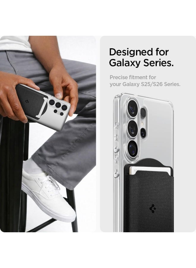 Spigen Urban Fit (MagFit) for Samsung Galaxy S26 / S25 series MagSafe Wallet Card Holder [3 Cards] with Magnetic Case only and MagSafe compatible with iPhone 17/16/15/14/13/12 Models - Fabric Black - Image 3