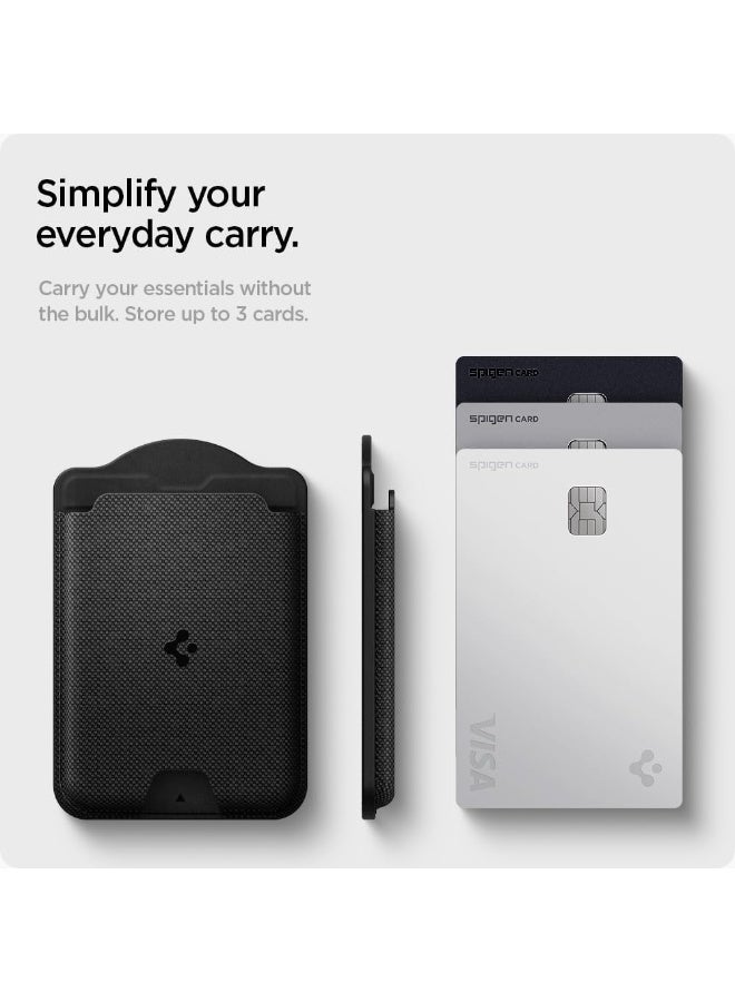Spigen Urban Fit (MagFit) for Samsung Galaxy S26 / S25 series MagSafe Wallet Card Holder [3 Cards] with Magnetic Case only and MagSafe compatible with iPhone 17/16/15/14/13/12 Models - Fabric Black - Image 4