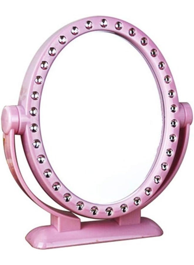 Happy Family Desktop mirror for dressing table Spin Makeup Mirror, Creativity Desktop Princess Mirror Pink Blue Round Bathroom Mirror Specialty Store Counter Front Desk Vanity Mirror Bride's makeup mirror|360 Degree rotate| Two side Mirror - Image 2