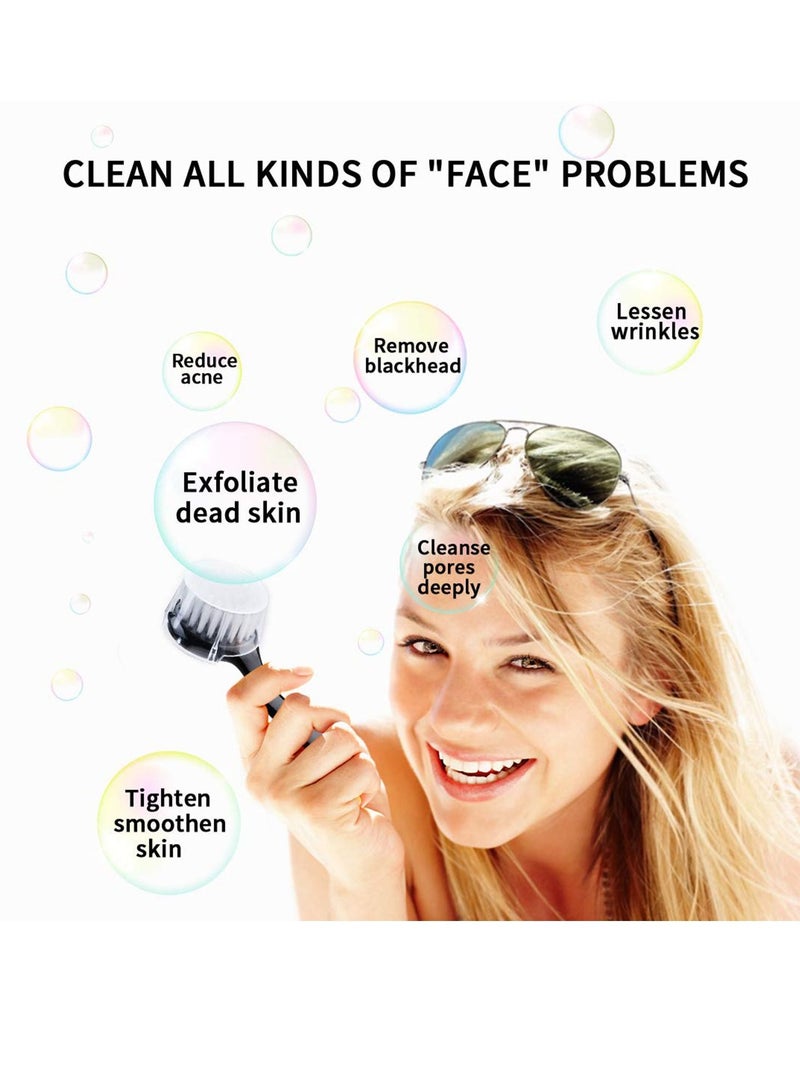 إسكدنيا Facial Cleansing Brush 4 PCS Exfoliating Face Wash Scrub Exfoliator Scrubber Manual for Deep Pore Exfoliation Massaging (Black) - Image 3