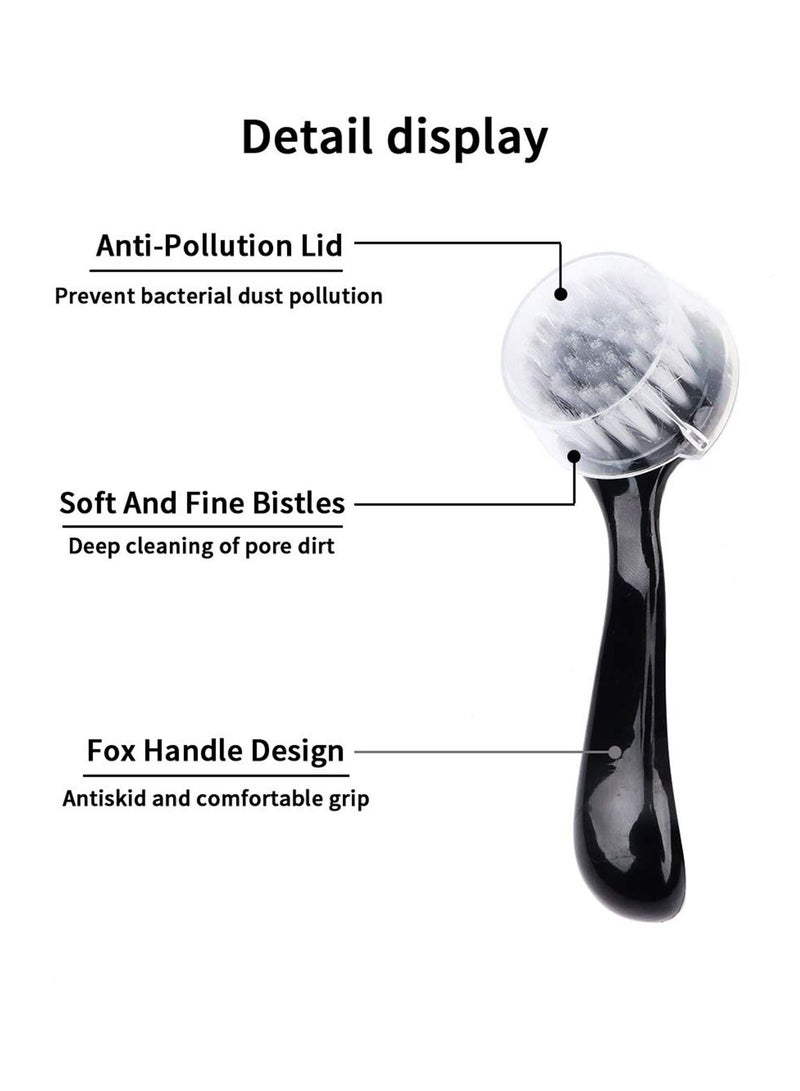 إسكدنيا Facial Cleansing Brush 4 PCS Exfoliating Face Wash Scrub Exfoliator Scrubber Manual for Deep Pore Exfoliation Massaging (Black) - Image 4