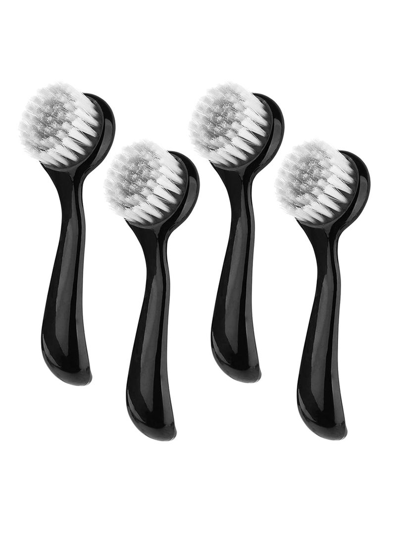 إسكدنيا Facial Cleansing Brush 4 PCS Exfoliating Face Wash Scrub Exfoliator Scrubber Manual for Deep Pore Exfoliation Massaging (Black) - Image 1