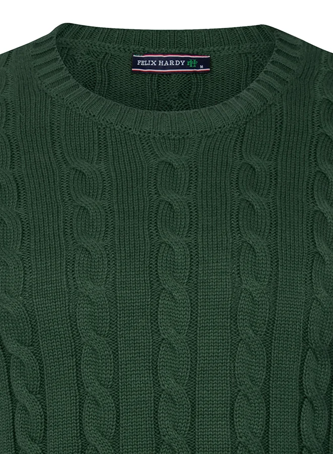 FELIX HARDY Cable Knit Crew Neck Pullover