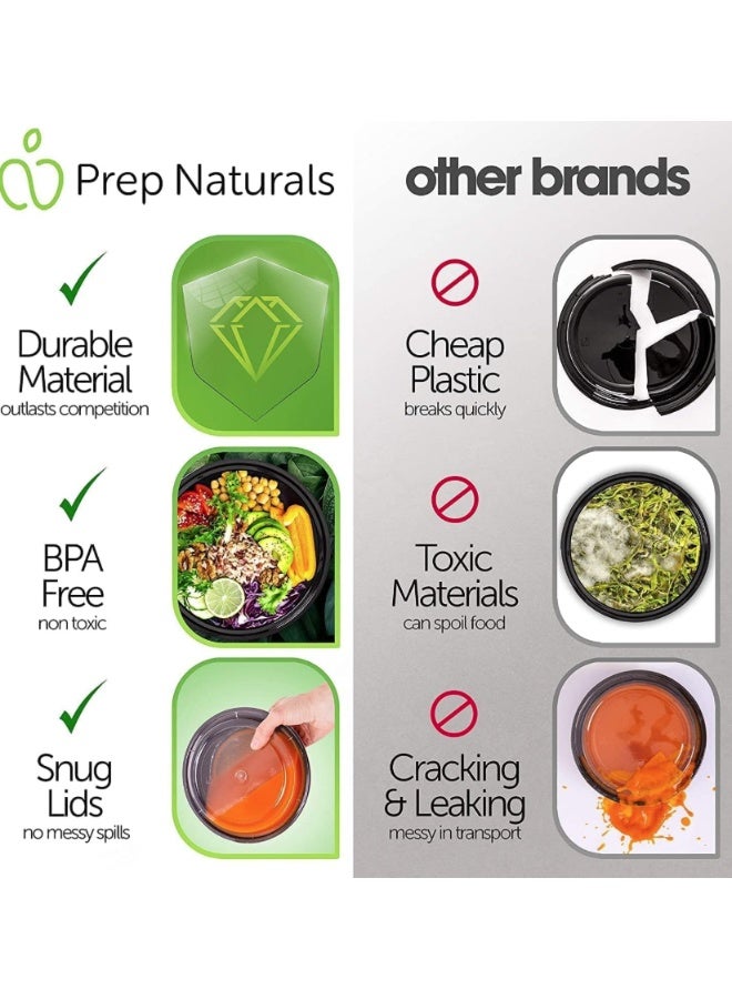 كوالتي حاويات طعام دائرية سعة 32 أونصة مع أغطية - آمنة للاستخدام في الميكروويف والفريزر (50 قطعة) - Image 4