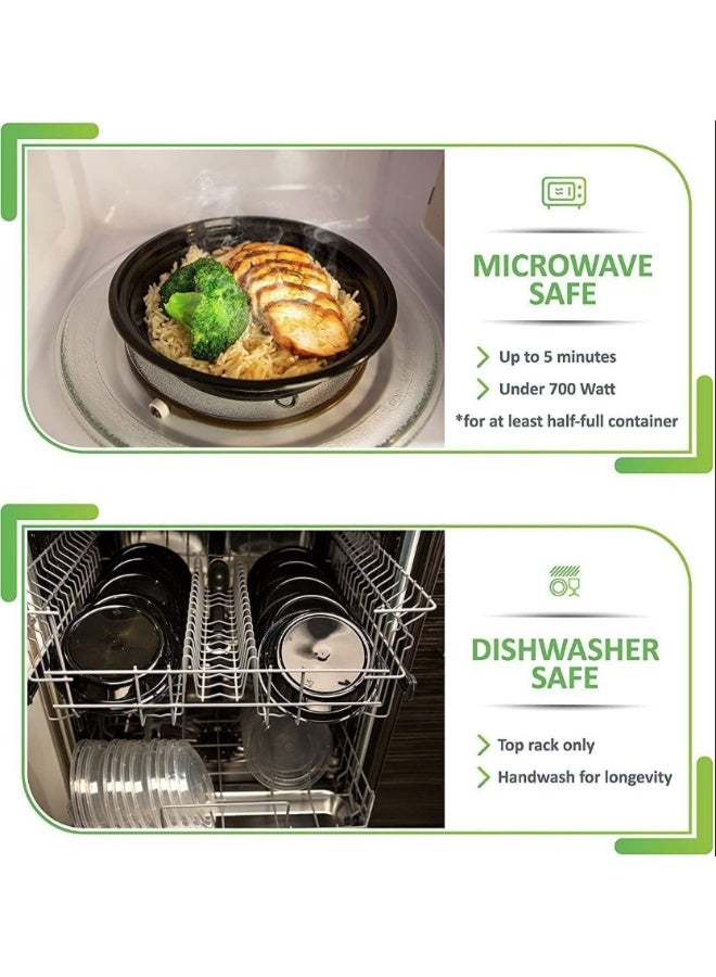 كوالتي حاويات طعام دائرية سعة 32 أونصة مع أغطية - آمنة للاستخدام في الميكروويف والفريزر (50 قطعة) - Image 3