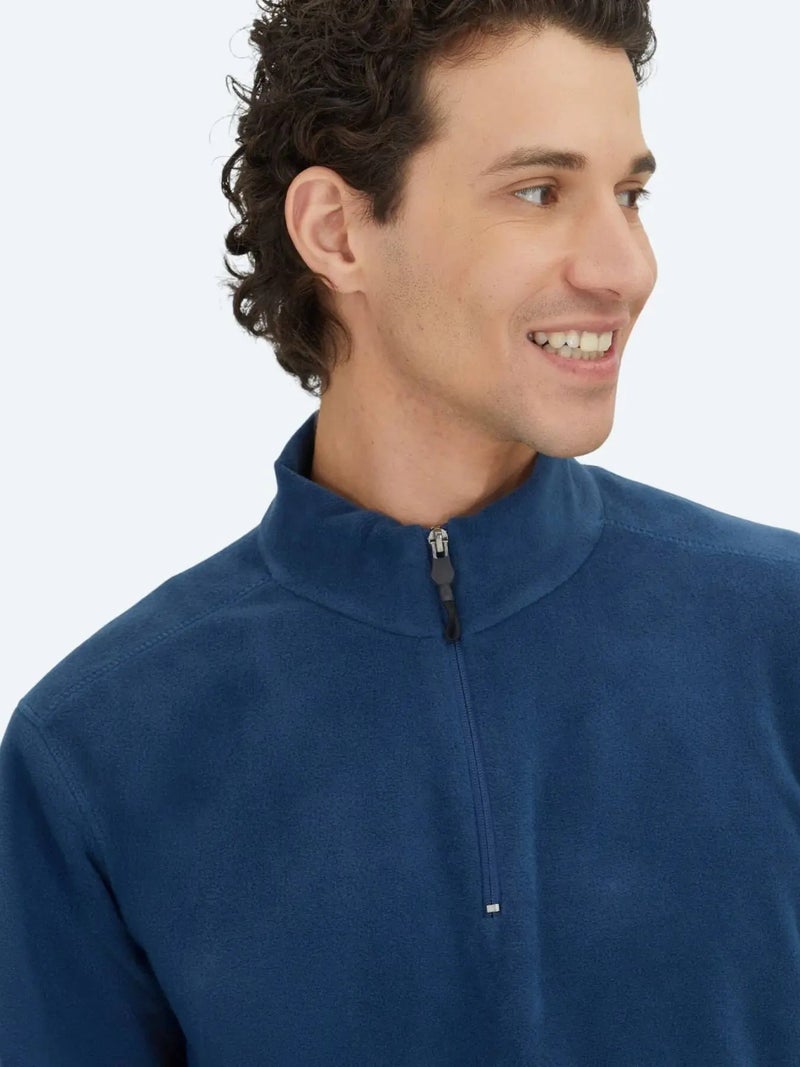 Kip Indigo Turtleneck Plain Sweatshirt - Image 3
