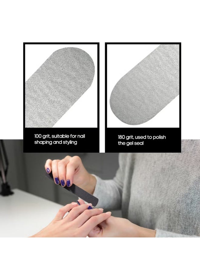 مبرد أظافر احترافي مزدوج الجوانب، 15 قطعة، أسود - Image 3