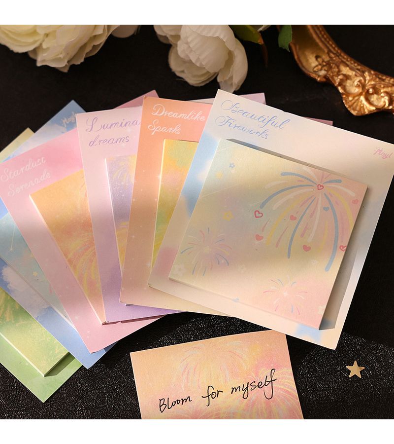 Fantasy Fireworks Sticky Notes 30 Sheets Square Mini Memo Pads Set - Image 4