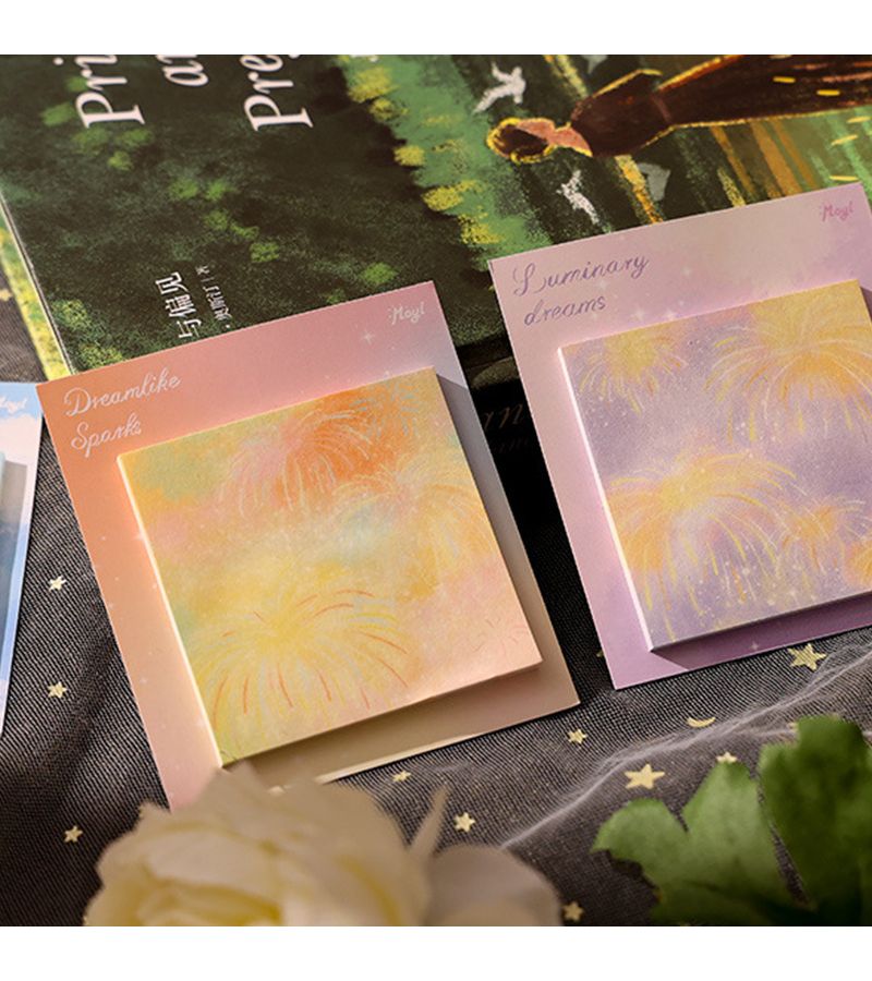 Fantasy Fireworks Sticky Notes 30 Sheets Square Mini Memo Pads Set - Image 1