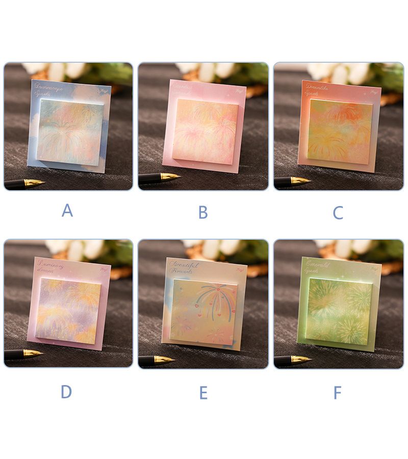 Fantasy Fireworks Sticky Notes 30 Sheets Square Mini Memo Pads Set - Image 3