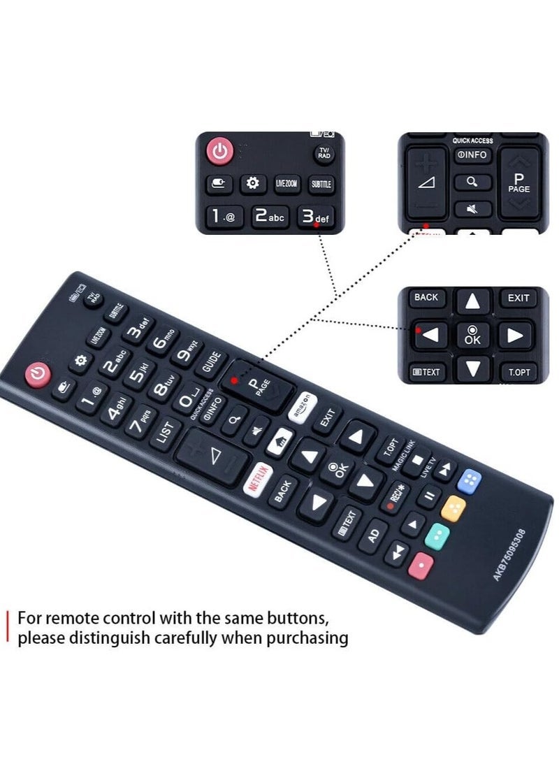 PopZa New Universal Replacement Remote Control AKB75095308 AKB75095307 AKB74915305 AKB75375604 for All LG Smart TV Models – Includes Battery - Image 4