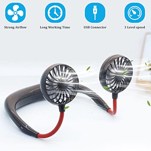 Wembley Head Neck Fan Rechargeable Portable with 3 Level Fan Speed for Home Office Kitchen Travelling - Green - Image 3