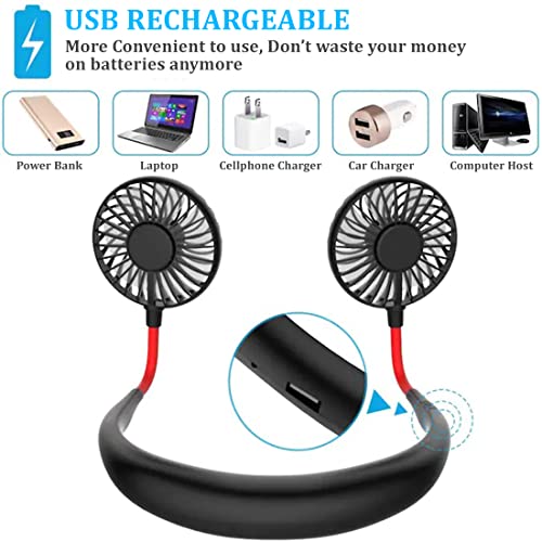 Wembley Head Neck Fan Rechargeable Portable with 3 Level Fan Speed for Home Office Kitchen Travelling - Green - Image 5