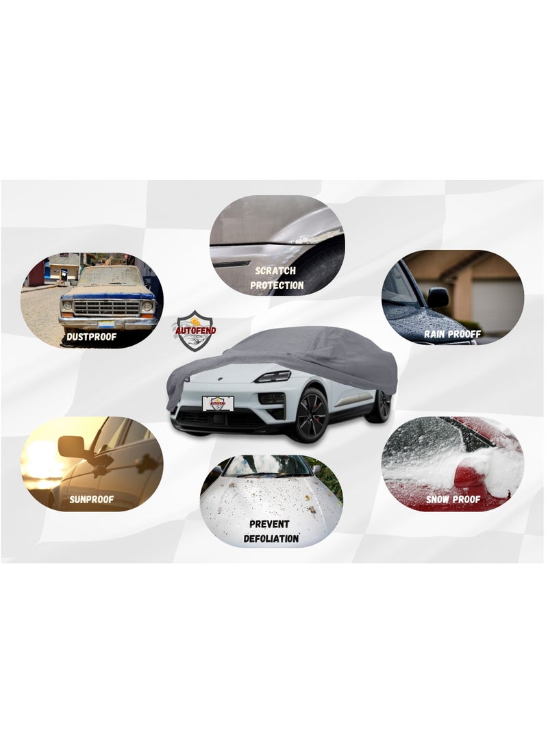 Zipporah All Weather Premium Lightweight 6-Layers Protective Car Cover 210T Compatible for 2018-2025 Porsche Macan with Left Driver Side Door Zipper, Security Lock and Mirror Pockets - Image 5