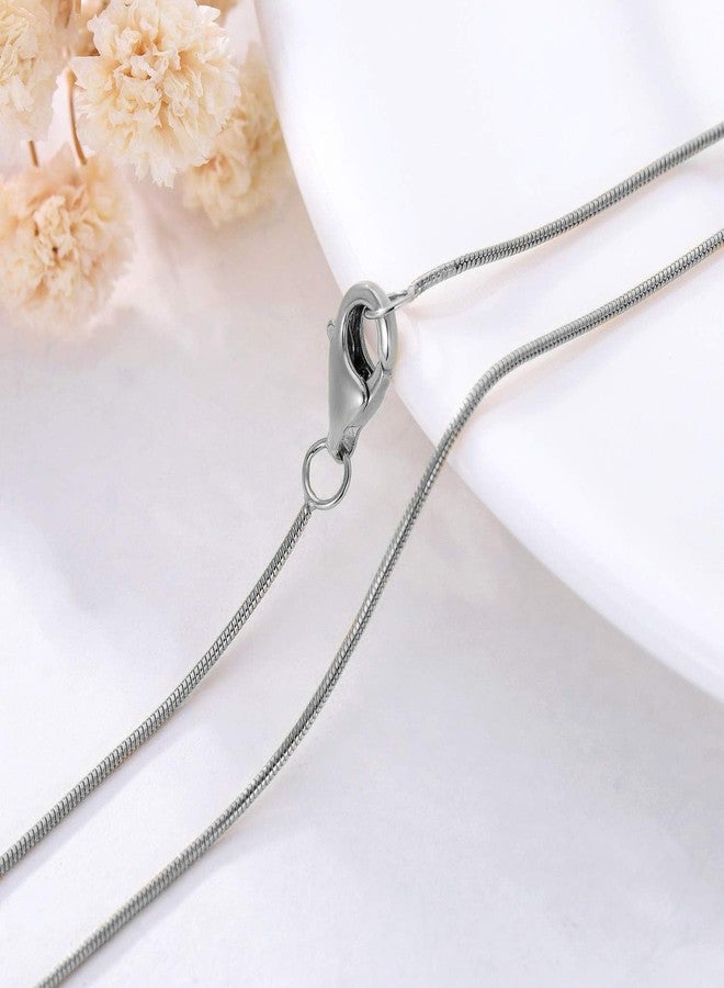 VAMA FASHIONS Simple 18K Silver plated Anti Tarnish Stainless Steel Round Snake Neck Necklace Chains for Girls & Womens - 22 Inches - 2mm Thin Thickness - Image 5