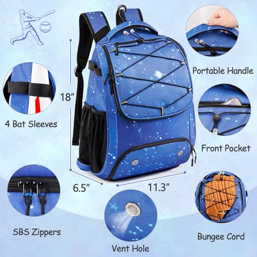 VIGEGARI Youth Baseball Bag Backpack with Bat Holder for Boys Girls Baseball & Softball Bat Bag for T-Ball Equipment, Kids Baseball Backpack with Shoe Compartment & Glove Storage - Image 5