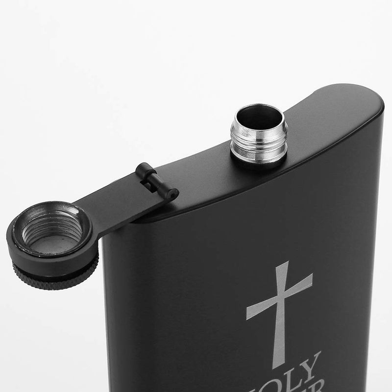 JXS HOLY WATER, JXS 8oz 18/8#304 Stainless Steel Black Hip Flask for Liquor, Leakproof with Funnel Gift Package - Image 5