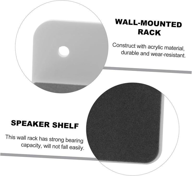 White Wall Mount Speaker Shelf Multi Functional Storage Rack Bracket - Image 4